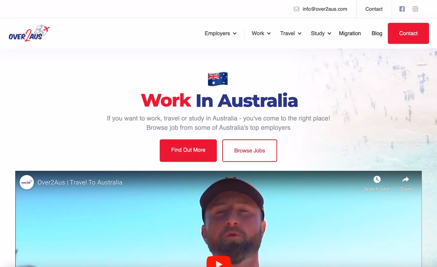 Over2Aus desktop view