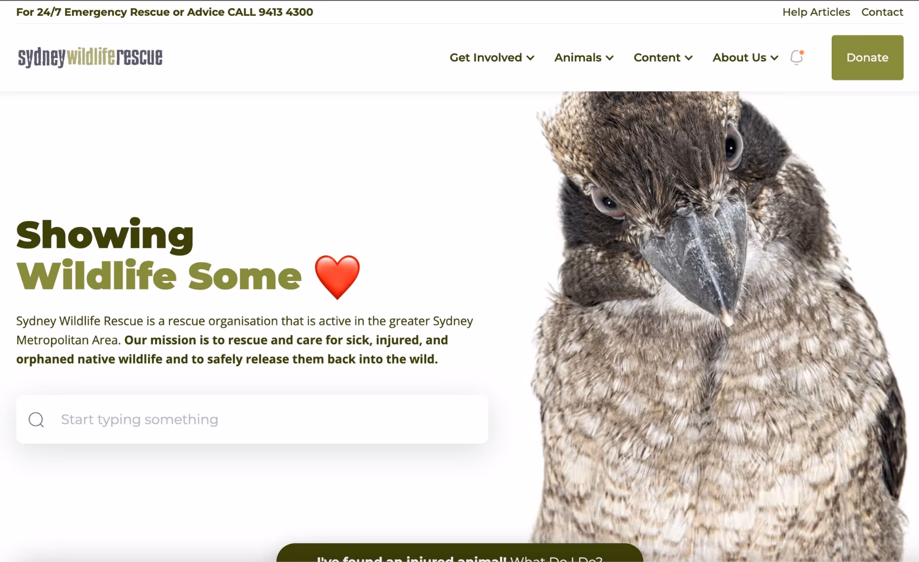 Sydney Wildlife Rescue desktop view