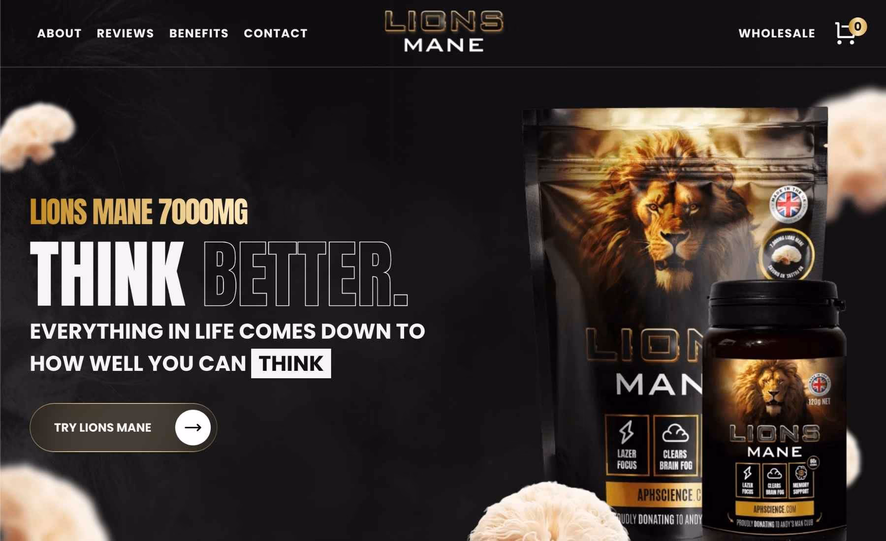 Lions Mane desktop view