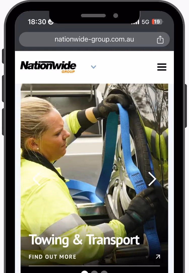 Nationwide Group website on mobile